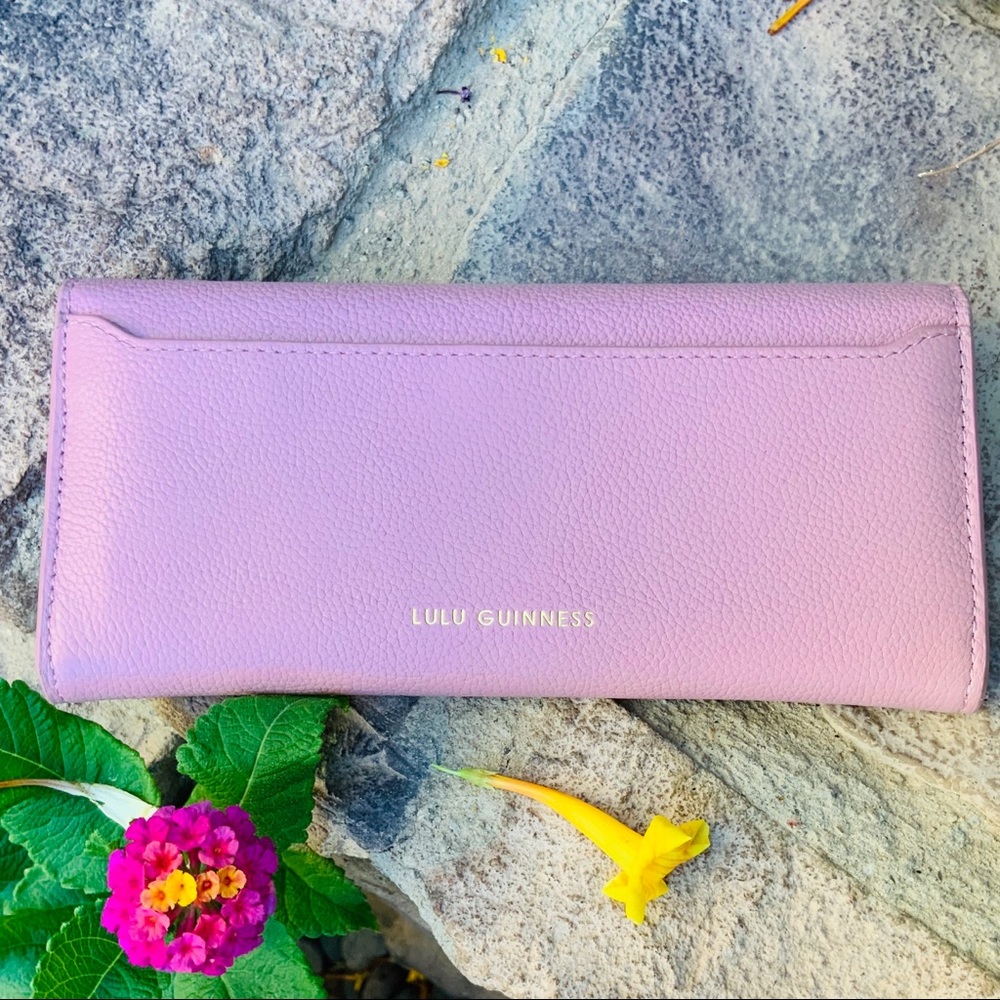 LULU GUINNESS pink lip Cora leather wallet - Picture 9 of 16